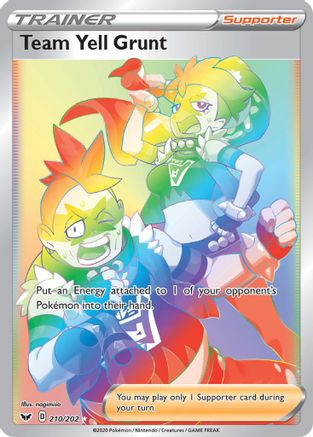 Team Yell Grunt (Secret) 210/202 - SWSH01 Sword & Shield Base Set Holofoil
