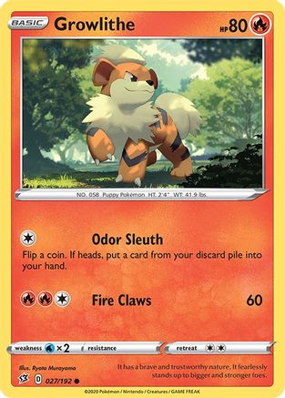 Growlithe 27/192 - SWSH02 Rebel Clash Reverse Holofoil