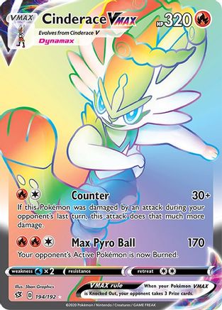Cinderace VMAX (Secret) 194/192 - SWSH02 Rebel Clash Holofoil