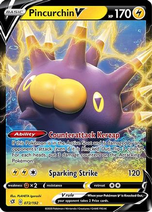 Pincurchin V 72/192 - SWSH02 Rebel Clash Holofoil