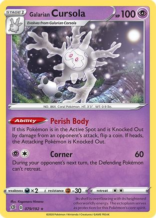 Galarian Cursola 79/192 - SWSH02 Rebel Clash Reverse Holofoil