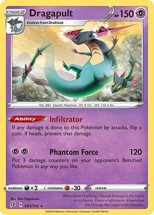 Dragapult 91/192 - SWSH02 Rebel Clash Reverse Holofoil