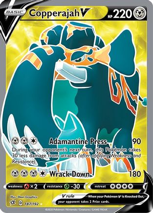 Copperajah V (Full Art) 187/192 - SWSH02 Rebel Clash Holofoil