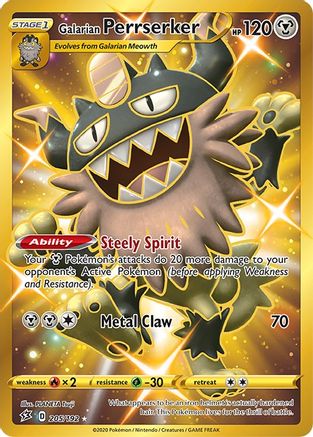 Galarian Perrserker (Secret) 205/192 - SWSH02 Rebel Clash Holofoil
