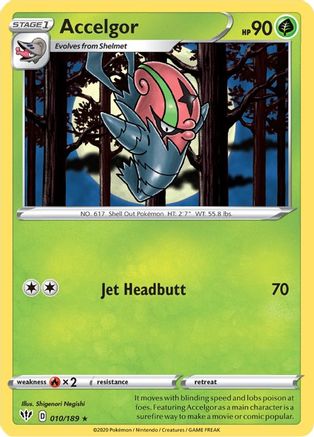 Accelgor 10/189 - SWSH03 Darkness Ablaze Reverse Holofoil