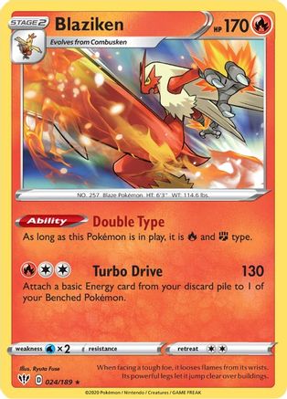 Blaziken 24/189 - SWSH03 Darkness Ablaze Holofoil