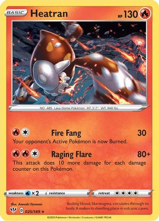 Heatran 25/189 - SWSH03 Darkness Ablaze Reverse Holofoil