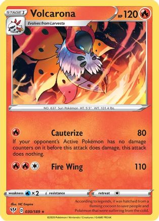 Volcarona 30/189 - SWSH03 Darkness Ablaze Reverse Holofoil