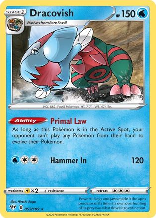 Dracovish 53/189 - SWSH03 Darkness Ablaze Holofoil