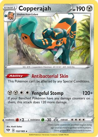 Copperajah 132/189 - SWSH03 Darkness Ablaze Reverse Holofoil