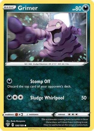 Grimer 100/189 - SWSH03 Darkness Ablaze