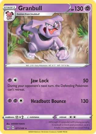 Granbull 71/189 - SWSH03 Darkness Ablaze