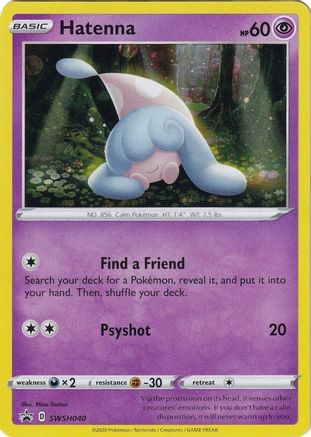 Hatenna - SWSH040 SWSH040/307 - SWSH Sword & Shield Promo Cards Holofoil
