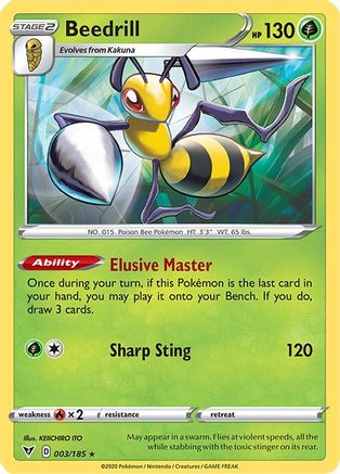 Beedrill 3/185 - SWSH04 Vivid Voltage Reverse Holofoil