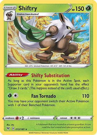 Shiftry 12/185 - SWSH04 Vivid Voltage Reverse Holofoil