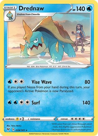 Drednaw 39/185 - SWSH04 Vivid Voltage Reverse Holofoil