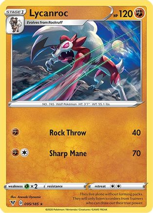 Lycanroc 95/185 - SWSH04 Vivid Voltage Reverse Holofoil