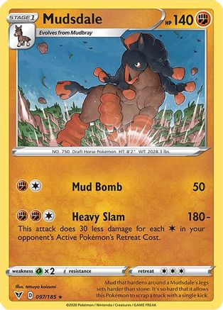 Mudsdale 97/185 - SWSH04 Vivid Voltage Reverse Holofoil