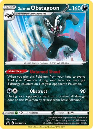 Galarian Obstagoon - SWSH059 SWSH059/307 - SWSH Sword & Shield Promo Cards Holofoil