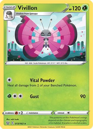 Vivillon 13/163 - SWSH05 Battle Styles Reverse Holofoil