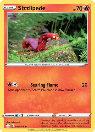 Sizzlipede 29/163 - SWSH05 Battle Styles Reverse Holofoil