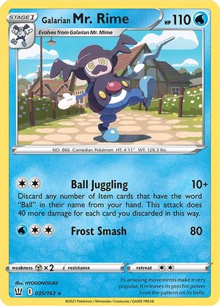 Galarian Mr. Rime 35/163 - SWSH05 Battle Styles Reverse Holofoil