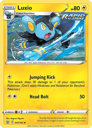 Luxio 47/163 - SWSH05 Battle Styles Reverse Holofoil