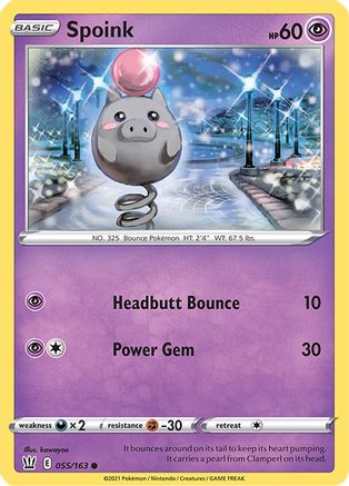 Spoink 55/163 - SWSH05 Battle Styles Reverse Holofoil