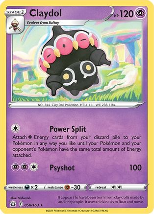 Claydol 58/163 - SWSH05 Battle Styles Reverse Holofoil