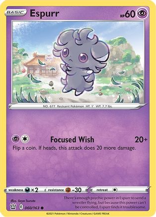 Espurr 60/163 - SWSH05 Battle Styles Reverse Holofoil