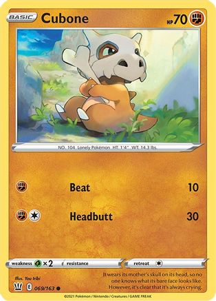 Cubone 69/163 - SWSH05 Battle Styles Reverse Holofoil