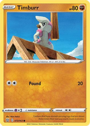 Timburr 73/163 - SWSH05 Battle Styles Reverse Holofoil