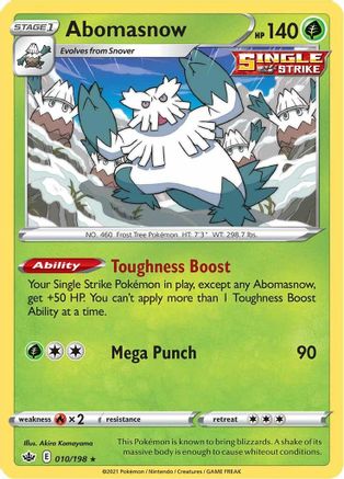 Abomasnow 10/198 - SWSH06 Chilling Reign Reverse Holofoil