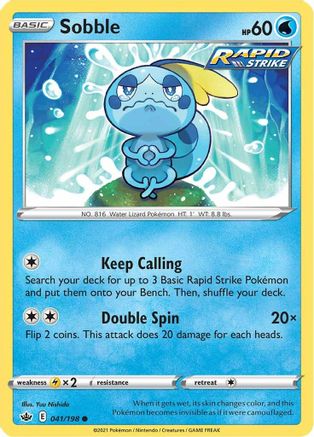 Sobble 41/198 - SWSH06 Chilling Reign Reverse Holofoil