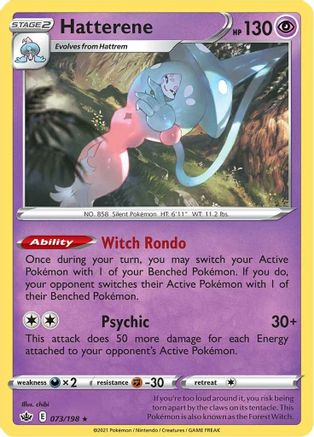 Hatterene 73/198 - SWSH06 Chilling Reign Holofoil