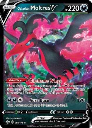Galarian Moltres V 97/198 - SWSH06 Chilling Reign Holofoil