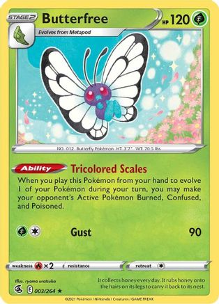Butterfree 3/264 - SWSH08 Fusion Strike Reverse Holofoil