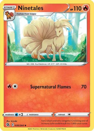 Ninetales (30) 30/264 - SWSH08 Fusion Strike Reverse Holofoil