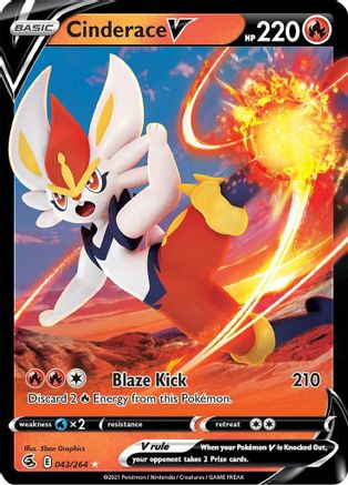 Cinderace V (43) 43/264 - SWSH08 Fusion Strike Holofoil