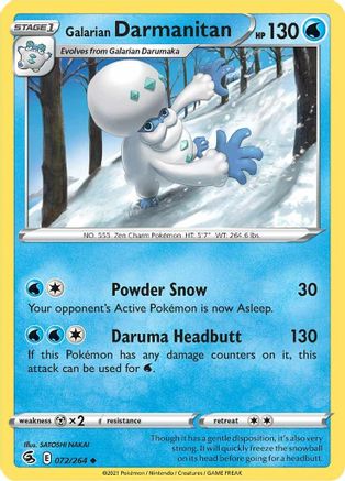 Galarian Darmanitan 72/264 - SWSH08 Fusion Strike Reverse Holofoil