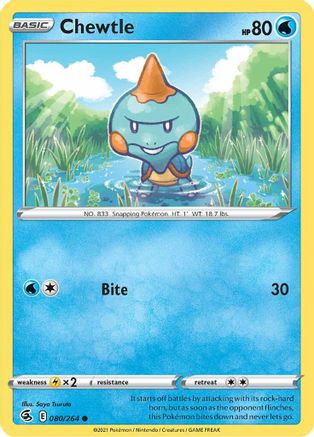 Chewtle 80/264 - SWSH08 Fusion Strike Reverse Holofoil
