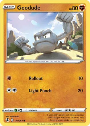 Geodude 135/264 - SWSH08 Fusion Strike Reverse Holofoil