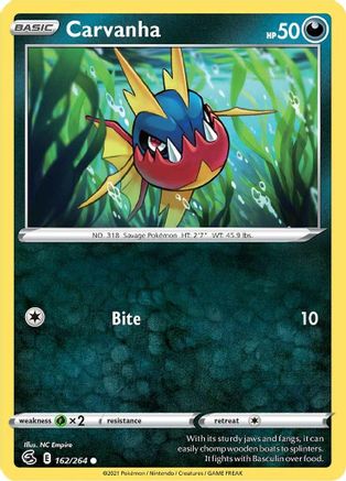 Carvanha 162/264 - SWSH08 Fusion Strike