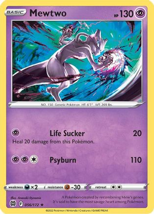 Mewtwo 56/172 - SWSH09 Brilliant Stars Reverse Holofoil