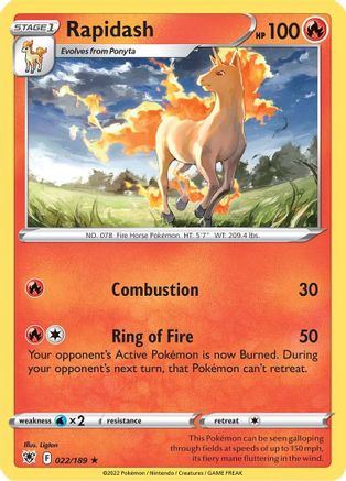 Rapidash 22/189 - SWSH10 Astral Radiance Reverse Holofoil
