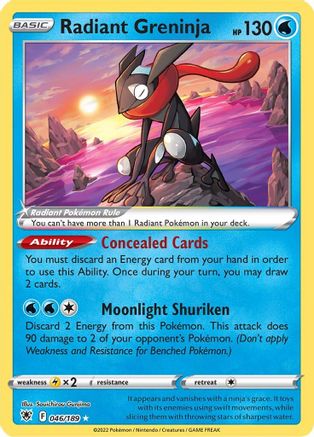 Radiant Greninja 46/189 - SWSH10 Astral Radiance Holofoil