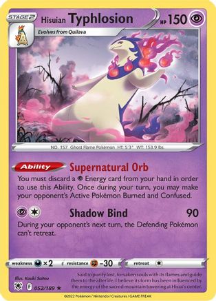 Hisuian Typhlosion 52/189 - SWSH10 Astral Radiance Reverse Holofoil