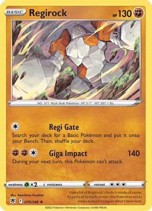 Regirock 75/189 - SWSH10 Astral Radiance Reverse Holofoil