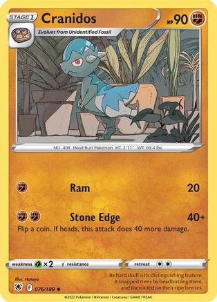 Cranidos 76/189 - SWSH10 Astral Radiance Reverse Holofoil