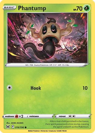 Phantump 16/196 - SWSH11 Lost Origin Reverse Holofoil